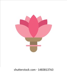 Flower, Plant, Rose, Spring  Flat Color Icon. Vector icon banner Template