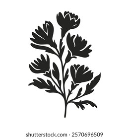 flower plant silhouette vector ,design,Flowers silhouette