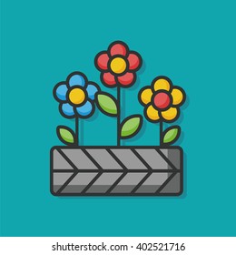 flower plant vector icon