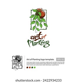 Flower plant vector illustration logo design, leaves logo.