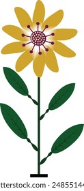 Flor planta Ilustración vectorial arte de la pared, tarjeta, etiqueta engomada, ropa y más