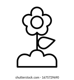 flower planted , line style icon vector illustration design