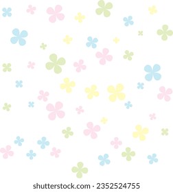 Flower, plants ,botanical ,seamless pattern vector design for fashion,fabric,wallpaper and all prints on white background color. Cute pattern in small flower. Kids colorful flowers.