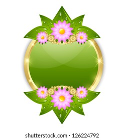 Flower plaque template with copy space for your custom text