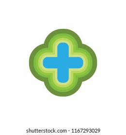 Flower with plus logo