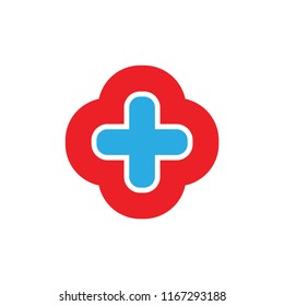 Flower with plus logo