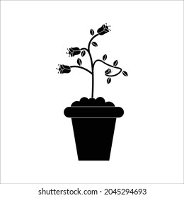 flower pod icon solid illustration