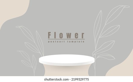 Flower podium. Podium scene for product presentation with flower