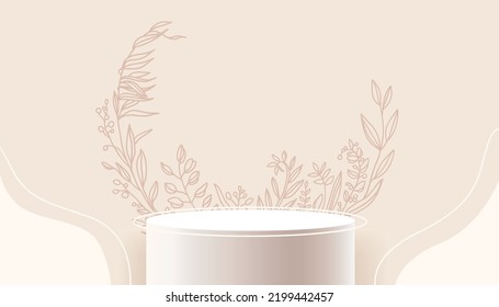 Flower podium. Podium scene for product presentation with flower