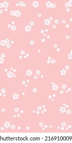 Patrones blancos de flores, fondo rosado de flores.