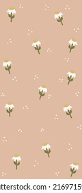 Flower and Polka dots Pattern, White and yellow Flower seamless, Flower Pink Background, Flower Wallpaper Love Cards Vector Stock Vector Illustration. 