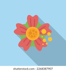 Flower pollen allergy icon flat vector. Spring season. Allergen plant