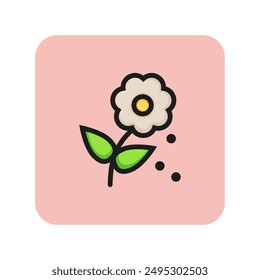 Flower pollen line icon. Pollen allergy, plant reproduction, gardening. Allergy concept. Vector illustration can be used for topics like health, agriculture, plants