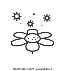 Flower pollen, linear icon. Line with editable stroke