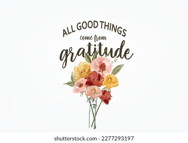 flower positive quote hand drawn 