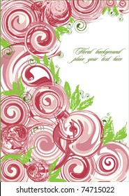 Flower postcard with abstract roses