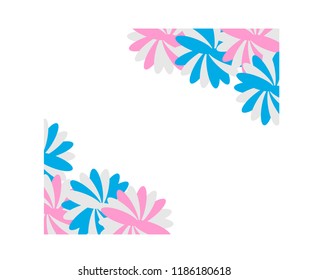 Flower postcard gray blue