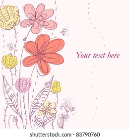Flower postcard pink