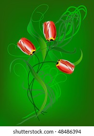 flower postcard with tulips