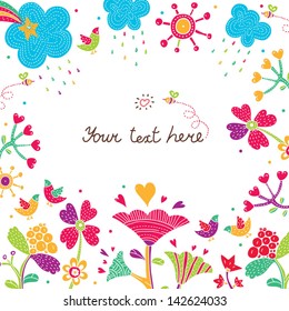 Flower postcard. Vector.