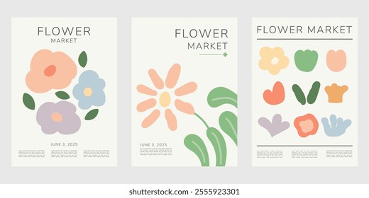 Flower poster. Modern flower illustration for poster, banner, festival poster, cover, background and media design.