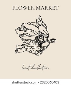 Afiche de flores en estilo vintage