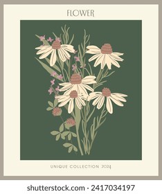 Flower poster in vintage style