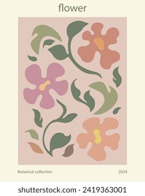 Flower poster in vintage style	
