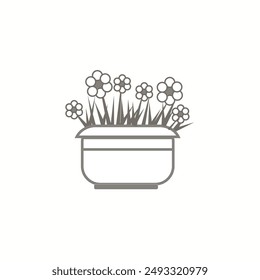 Flower pot black vector iconVector