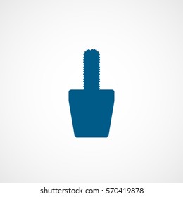 Flower In Pot Cactus Blue Flat Icon On White Background