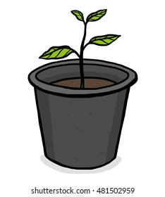 flower pot / cartoon vector and illustration, hand drawn style, isolated on white background.