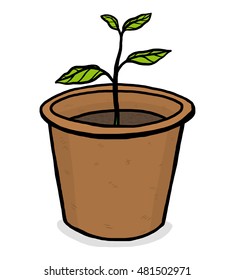 flower pot / cartoon vector and illustration, hand drawn style, isolated on white background.