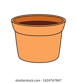 flower pot ceramic isolated icon vector illustration design