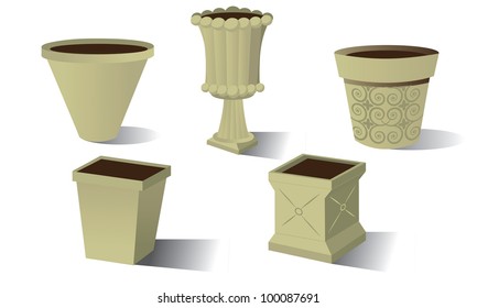 Flower Pot Collection EPS 8 vector, grouped for easy editing No open shapes or paths.