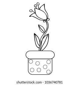 flower in a pot, coloring book