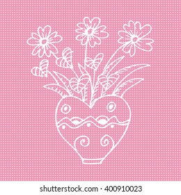 Flower Pot Doodle, a hand drawn vector doodle illustration.