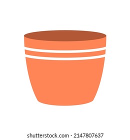 The flower pot is empty. Housewares and interior decoration. Vector illustration isolated on white background