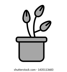 flower in the pot in favorite icon vector