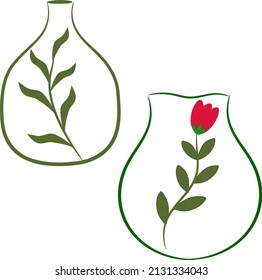 Flower In Pot Flat Illustration Vector