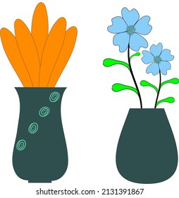 Flower in Pot Flat Illustration Vector