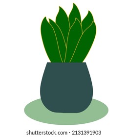 Flower in Pot Flat Illustration Vector