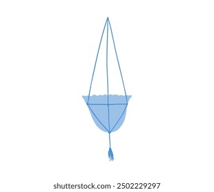 Flower pot in flat style. Plants, gardening. Hand drawn vector illustration.