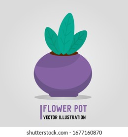 Flower pot in flat style. Vector illustration for animation, motion design, websites, apps and books.