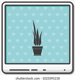 Flower pot flat vector icon.