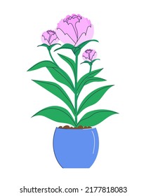 Flower in a pot. Flat vector illustration. Eps10