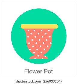 Flower Pot and garden icon concept