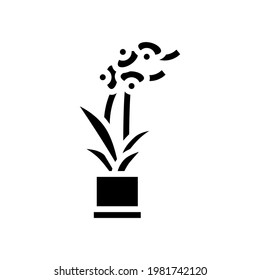 flower in pot glyph icon vector. flower in pot sign. isolated contour symbol black illustration