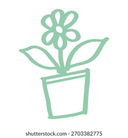 Blume in einem Topf handgezeichnet