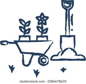 flower pot hand drawn vector illustration