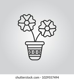 Flower in pot icon